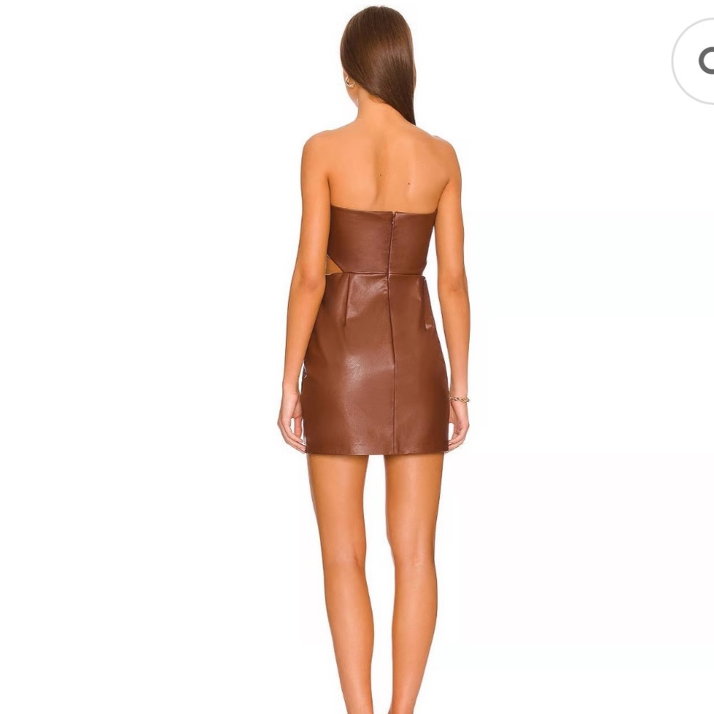 Amanda Uprichard Brown Strapless Cutout Mini Dress - Picture 2 of 3